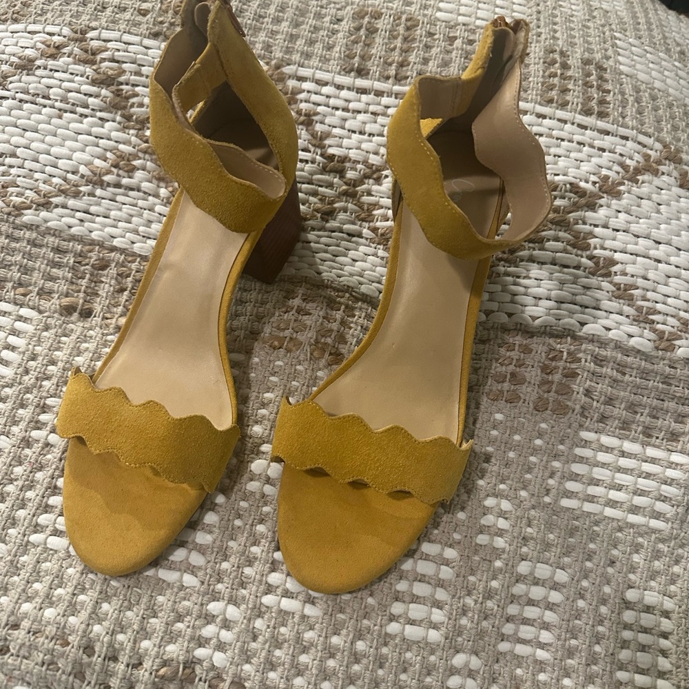 Crown Vintage Block heal‎ mustard yellow saddles wonems size 10 - Picture 2 of 10